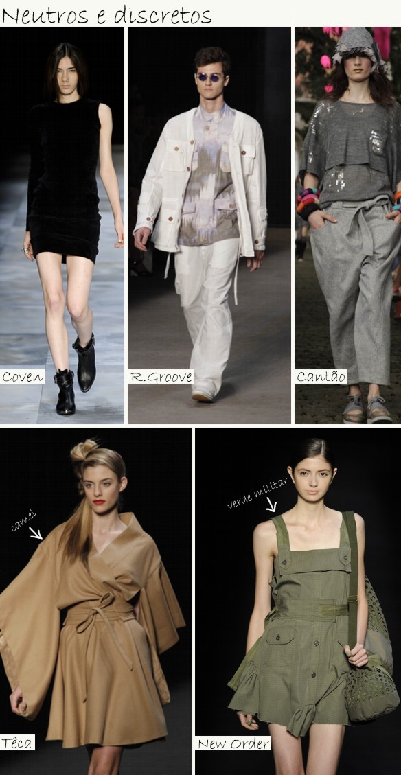 Neutros e discretos Resumo de tendências Fashion Rio + Fashion Business   Inverno 2011
