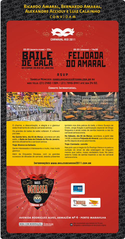 DEVASSA E MAIL MKT Um primeiro look do convite para o carnaval do Amaral 