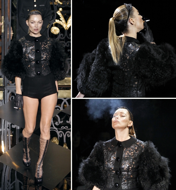 Kate Moss Louis Vuitton desfila inverno fetichista em Paris