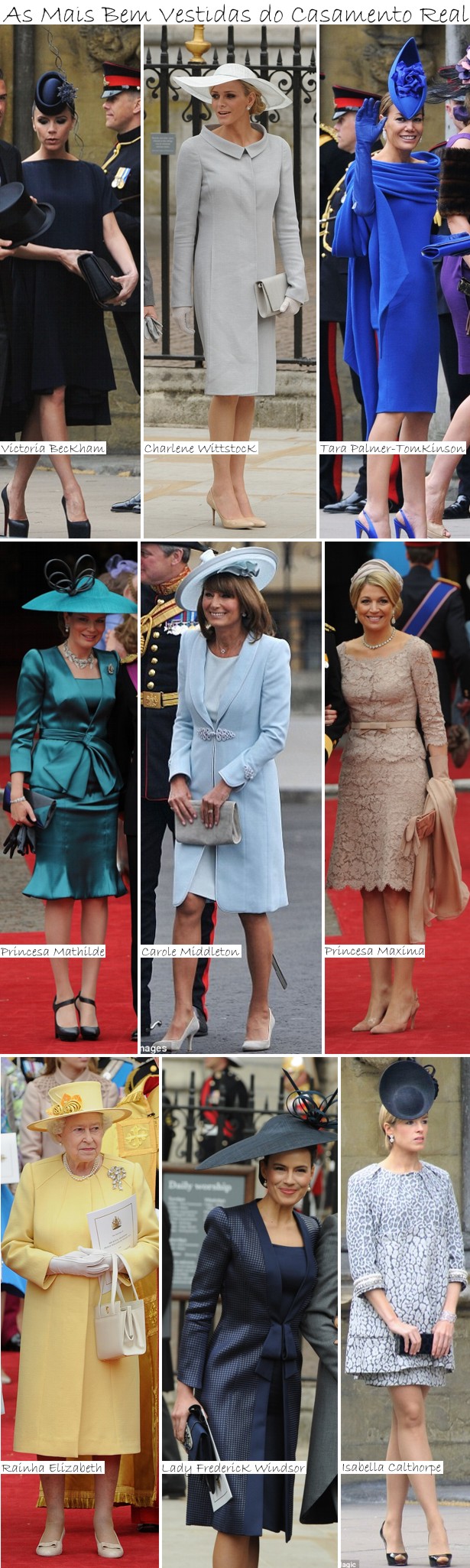 As Mais Bem Vestidas do Casamento Real Vote: As Mais Bem Vestidas do Casamento Real