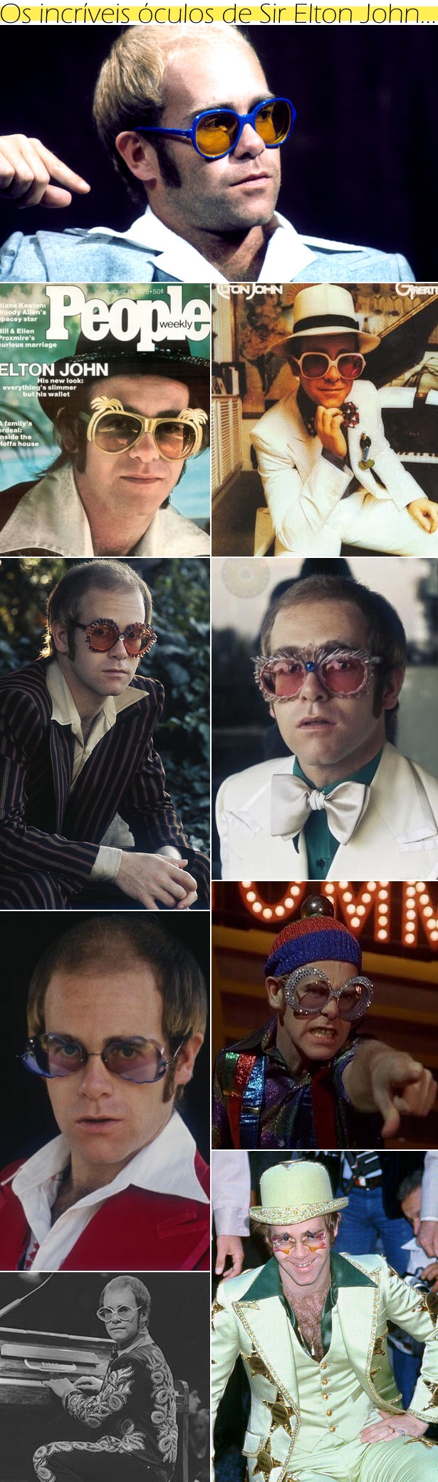 Os incríveis óculos de Sir Elton John Os incríveis óculos de Sir Elton John...