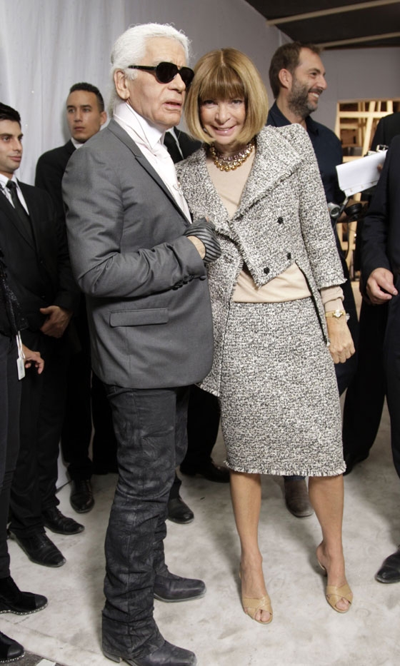 Karl Lagerfeld e Anna Wintour Os it convidados da Chanel...
