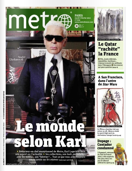 Karl Metro11 Karl Lagerfeld, o Kaiser da Chanel, é editor por um dia!
