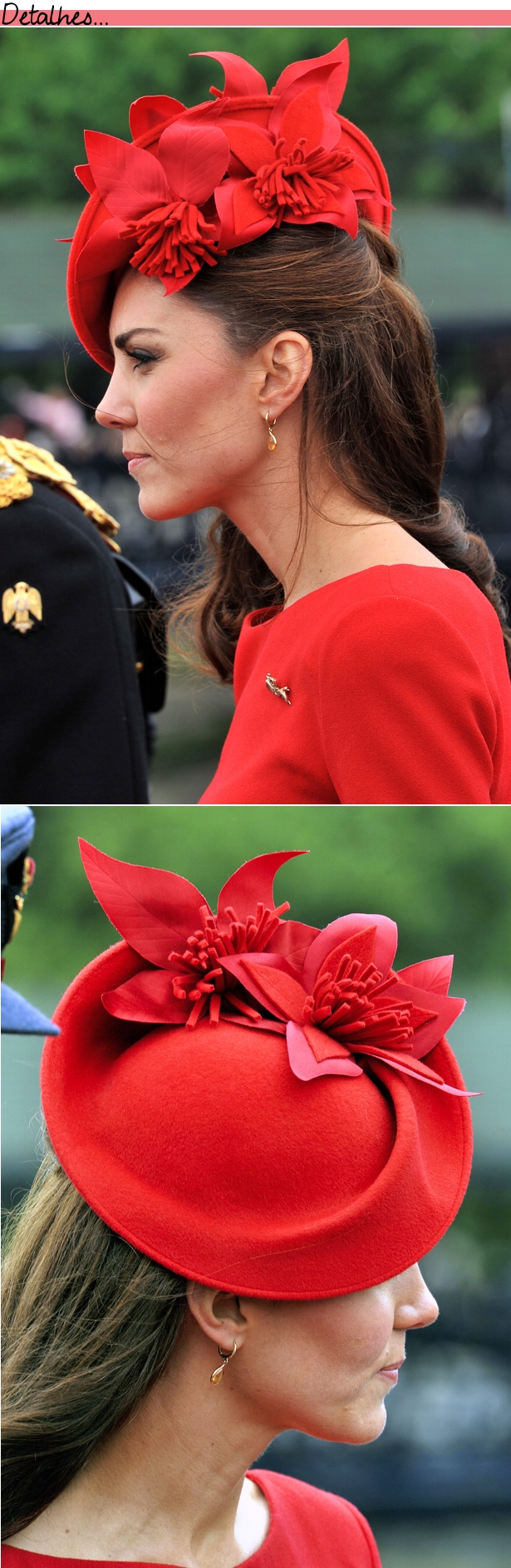 Kate Jubileu Detalhes 1 De vermelho, Kate Middleton rouba a cena no Jubileu da Rainha
