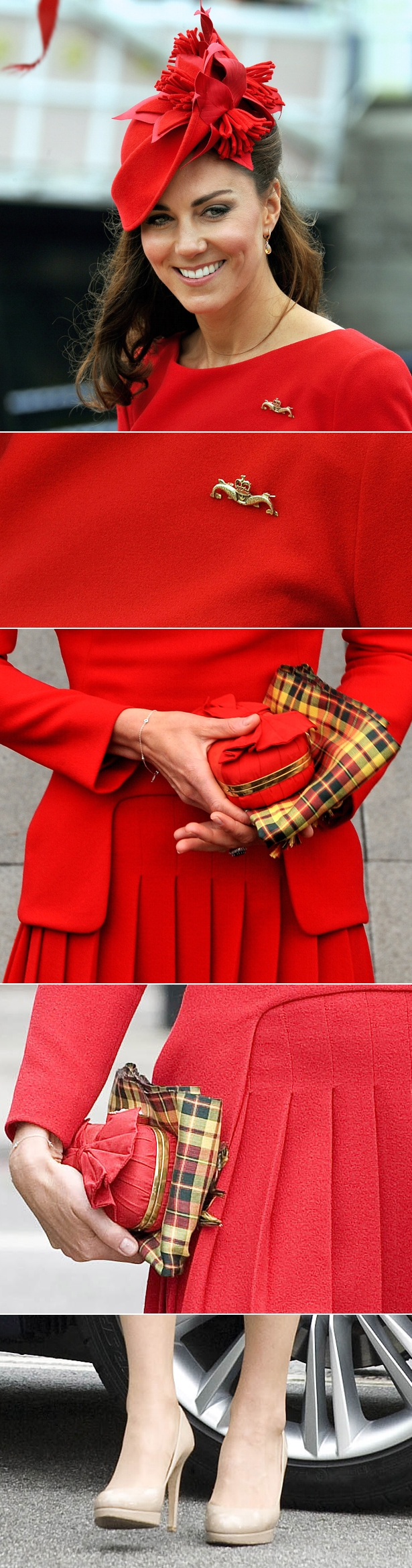 Kate Jubileu Detalhes De vermelho, Kate Middleton rouba a cena no Jubileu da Rainha