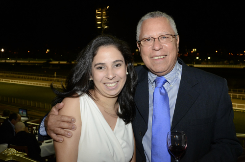 Coquetel Patrícia e seu pai Haroldo Barbosa No Jockey Club Brasileiro, a grande família do turfe